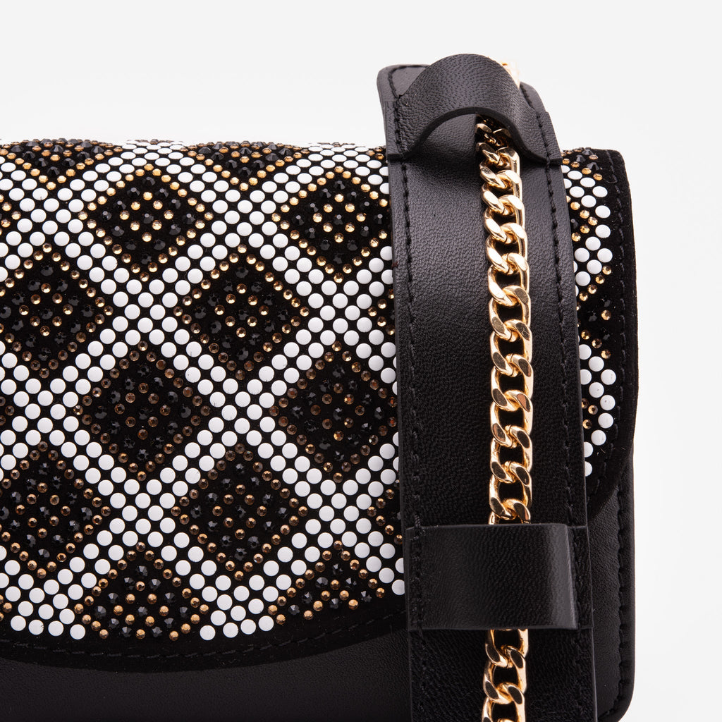 The Nampula Black Glitter Leather Handbag - Che Cose Belle