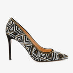 The Nampula Black Glitter Leather Pump Women Shoe - Che Cose Belle