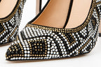 The Nampula Black Glitter Leather Pump Women Shoe - Che Cose Belle