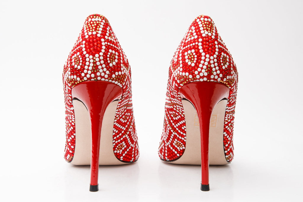 The Nampula Red Glitter Leather Pump Women Shoe - Che Cose Belle