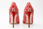 The Nampula Red Glitter Leather Pump Women Shoe - Che Cose Belle