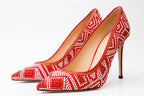 The Nampula Red Glitter Leather Pump Women Shoe - Che Cose Belle