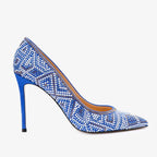 The Nampula Sax Blue Glitter Leather Pump Women Shoe - Che Cose Belle