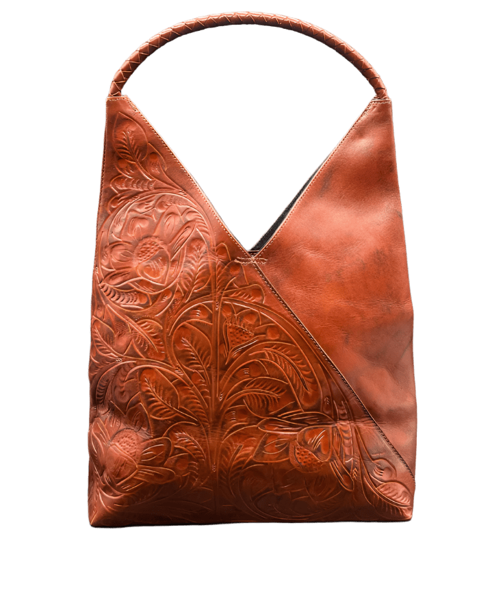 The Nancy Ann | Hand-Tooled Leather Shoulder Bag - Che Cose Belle