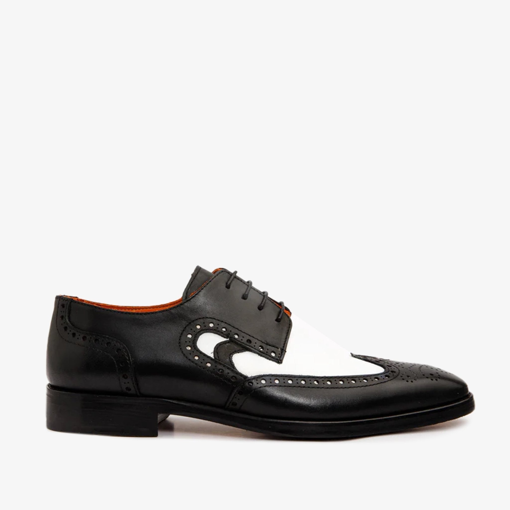The Neiva Black & White Wingtip Semi Brogue Derby Men Shoe - Che Cose Belle