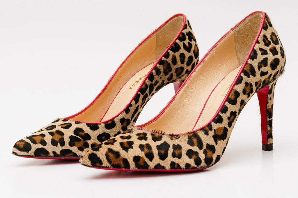 The Olbia Leopard Leather Pump Fuchsia Sole Women Shoe - Che Cose Belle