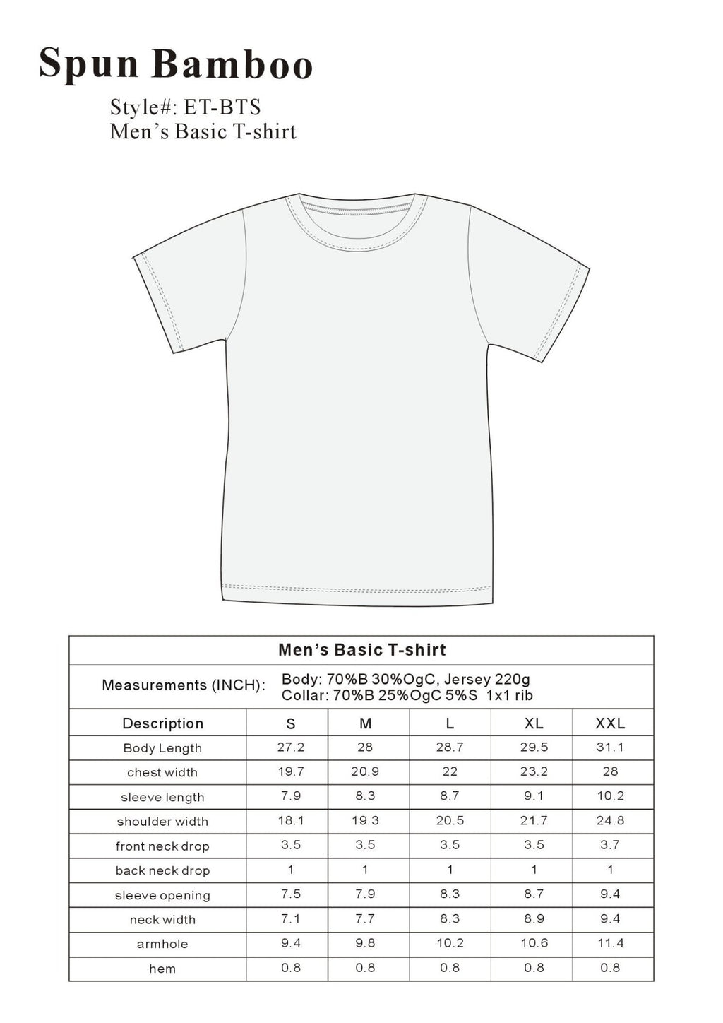 The Original Men's Bamboo Viscose/Organic Cotton Short Sleeve T-Shirt - Classic Cut - Che Cose Belle