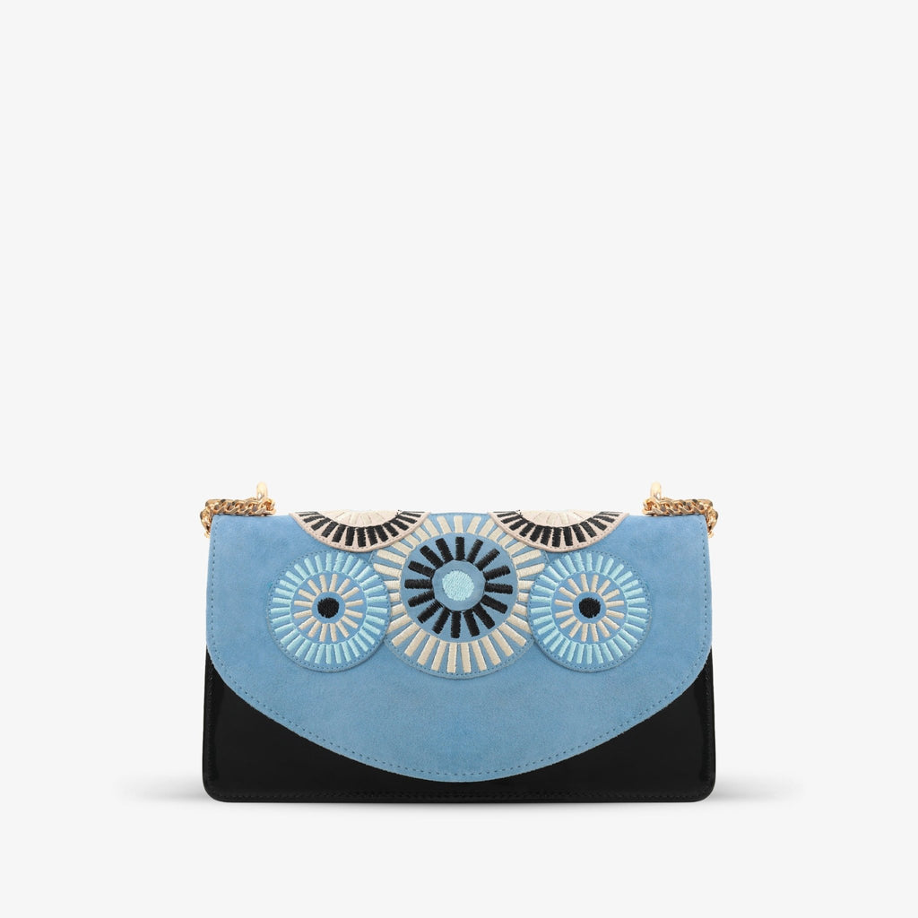 The Parama Blue Suede Leather Handbag - Che Cose Belle