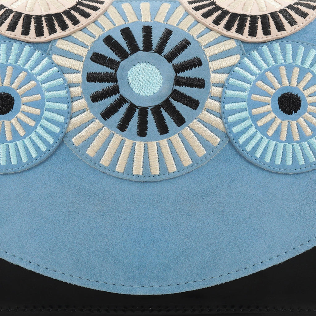 The Parama Blue Suede Leather Handbag - Che Cose Belle