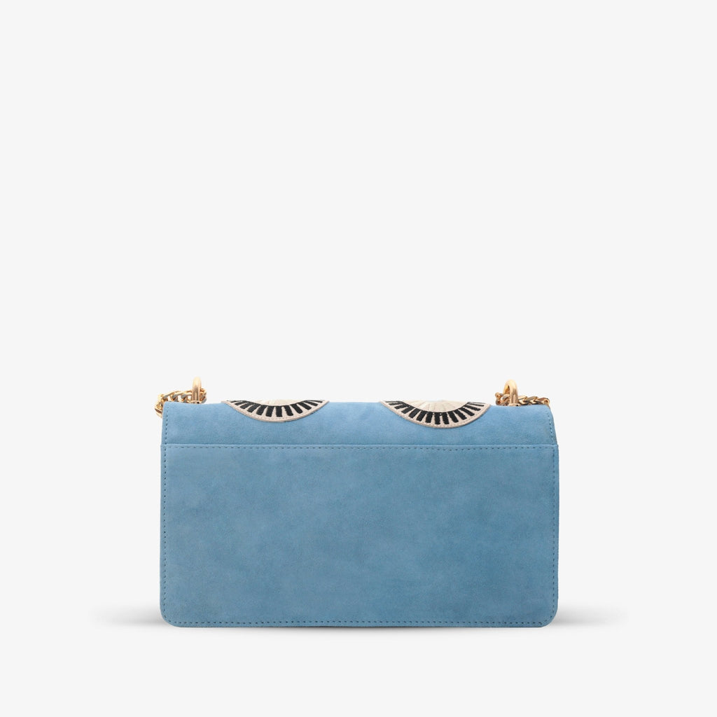 The Parama Blue Suede Leather Handbag - Che Cose Belle