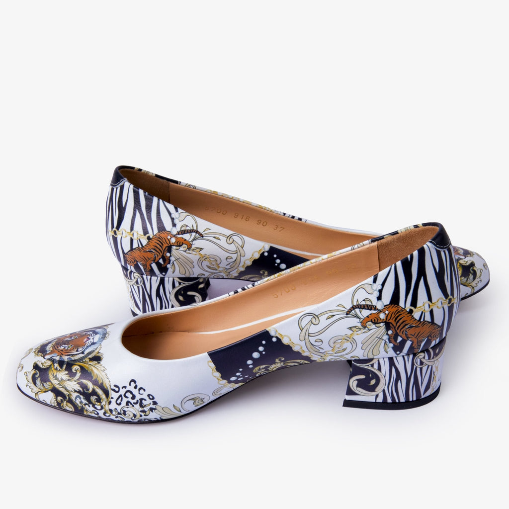 The Perugia White Leather Lower Heel Pump Women Shoe - Che Cose Belle