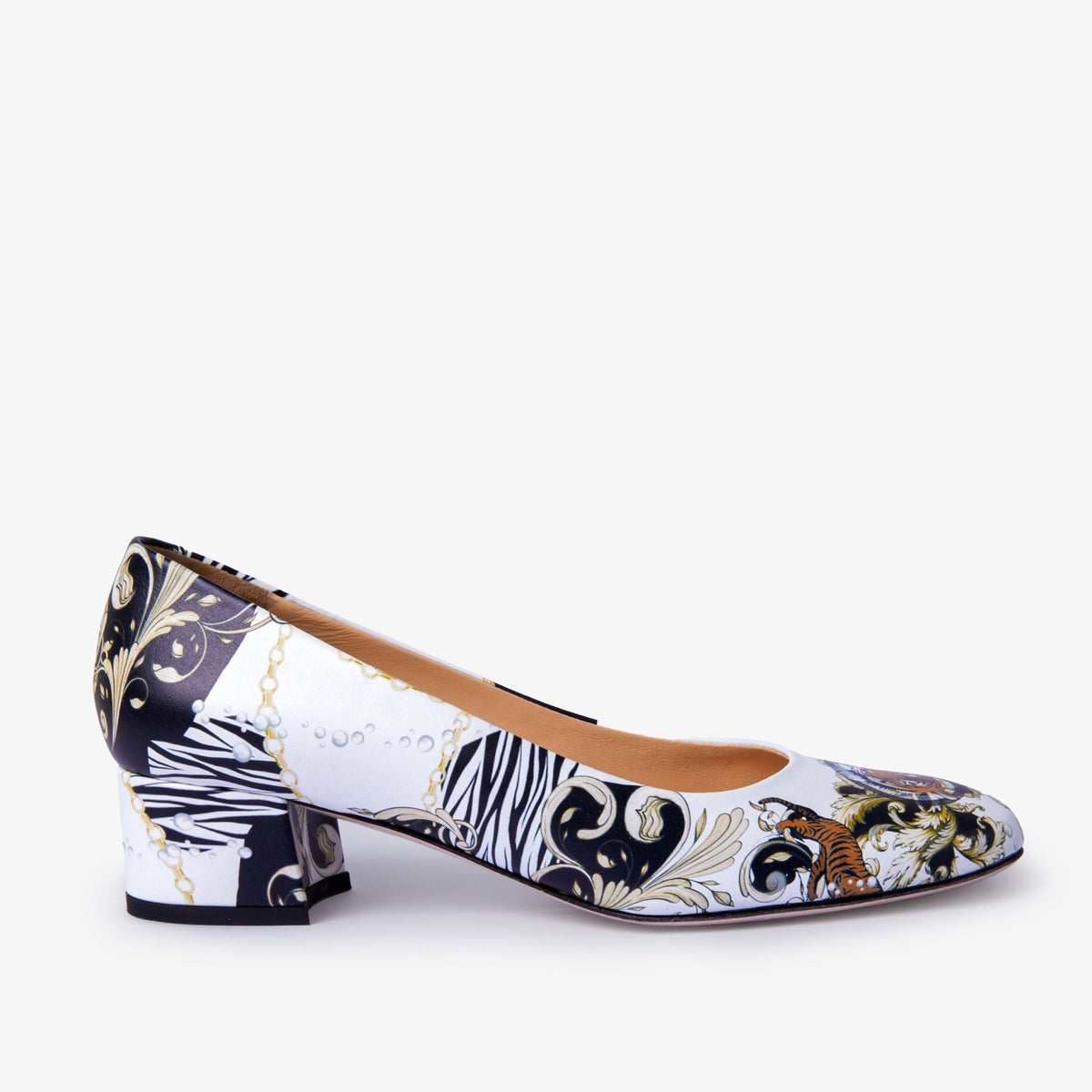 The Perugia White Leather Lower Heel Pump Women Shoe - Che Cose Belle