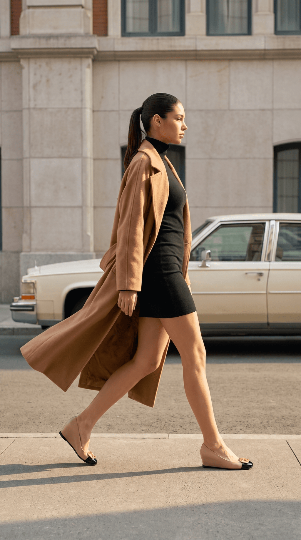 The Selene Beige & Black Leather Wedge Heel Women Shoe - Che Cose Belle