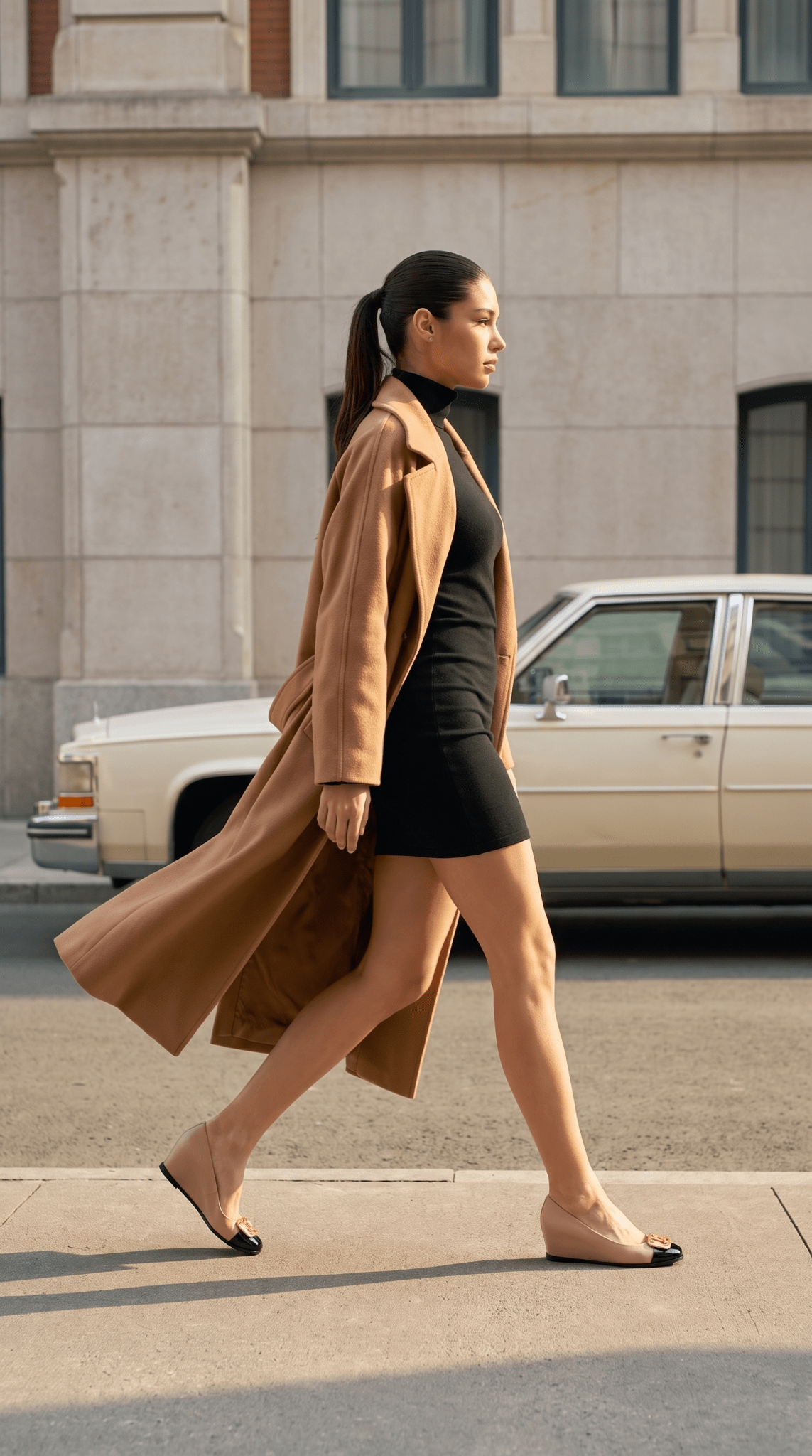 The Selene Beige & Black Leather Wedge Heel Women Shoe - Che Cose Belle