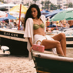 THE SERENA Light Pink Woven Straw Clutch Bag - Che Cose Belle