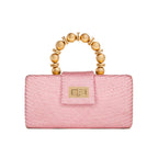 THE SERENA Light Pink Woven Straw Clutch Bag - Che Cose Belle