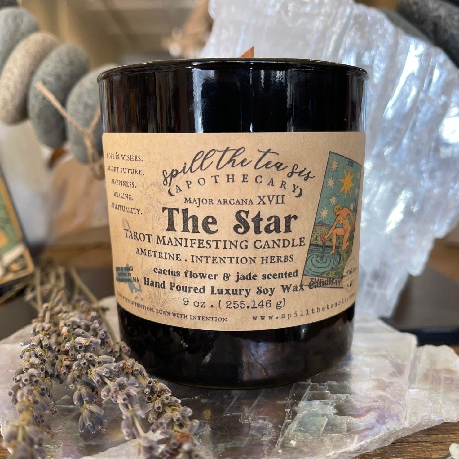 The Star Tarot Card Intention Soy Wax Candle - 9oz - Che Cose Belle