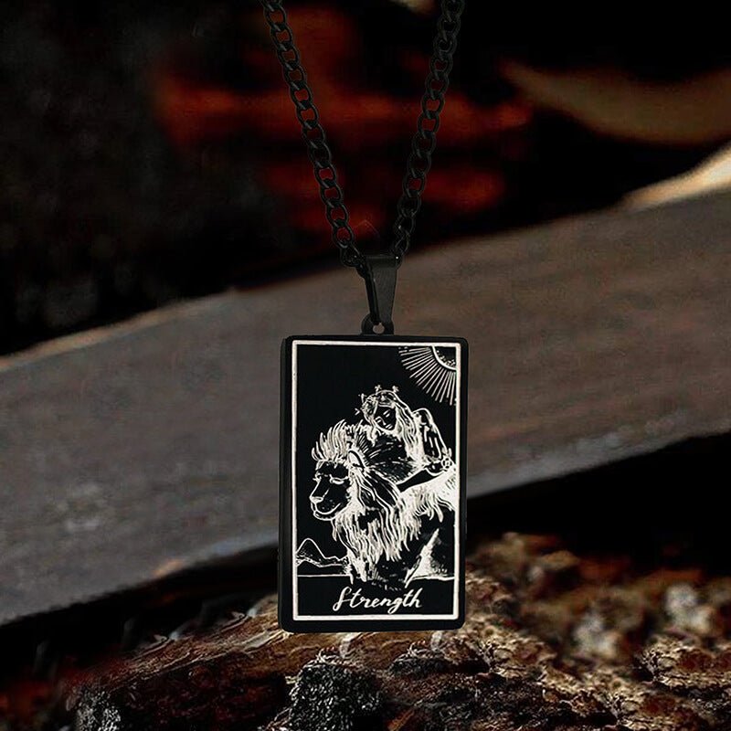 The Strength Tarot Card Stainless Steel Necklace - Che Cose Belle