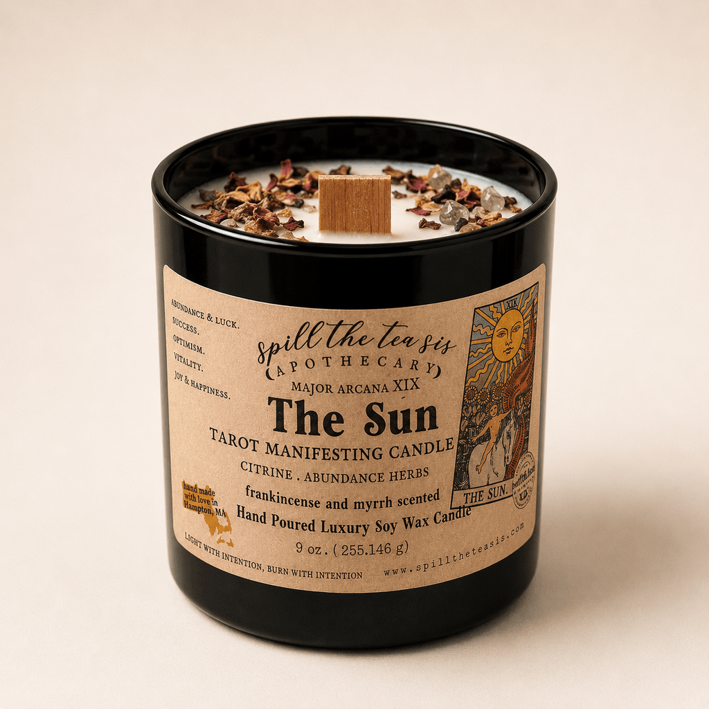 The Sun Tarot Card Intention Soy Wax Candle - 9oz - Che Cose Belle