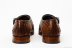 The Turan Brown Woven Double Monk Strap Dress Men Shoe - Che Cose Belle