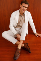 The Turan Brown Woven Double Monk Strap Dress Men Shoe - Che Cose Belle