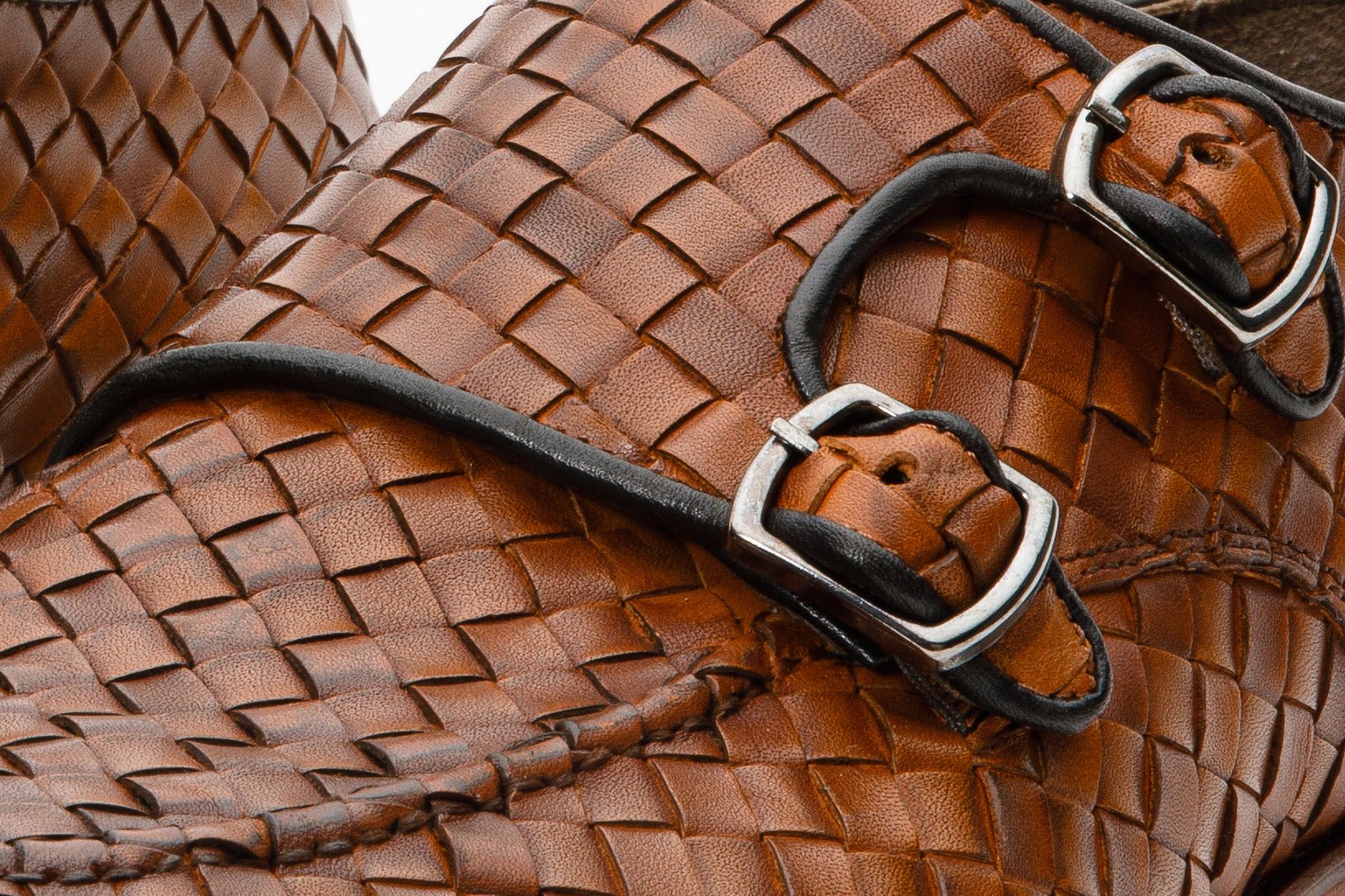 The Turan Brown Woven Double Monk Strap Dress Men Shoe - Che Cose Belle
