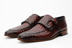 The Turan Burgundy Woven Double Monk Strap Dress Men Shoe - Che Cose Belle