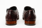 The Turan Burgundy Woven Double Monk Strap Dress Men Shoe - Che Cose Belle