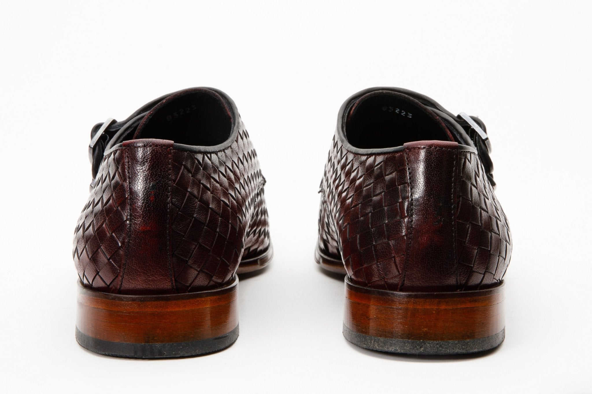The Turan Burgundy Woven Double Monk Strap Dress Men Shoe - Che Cose Belle