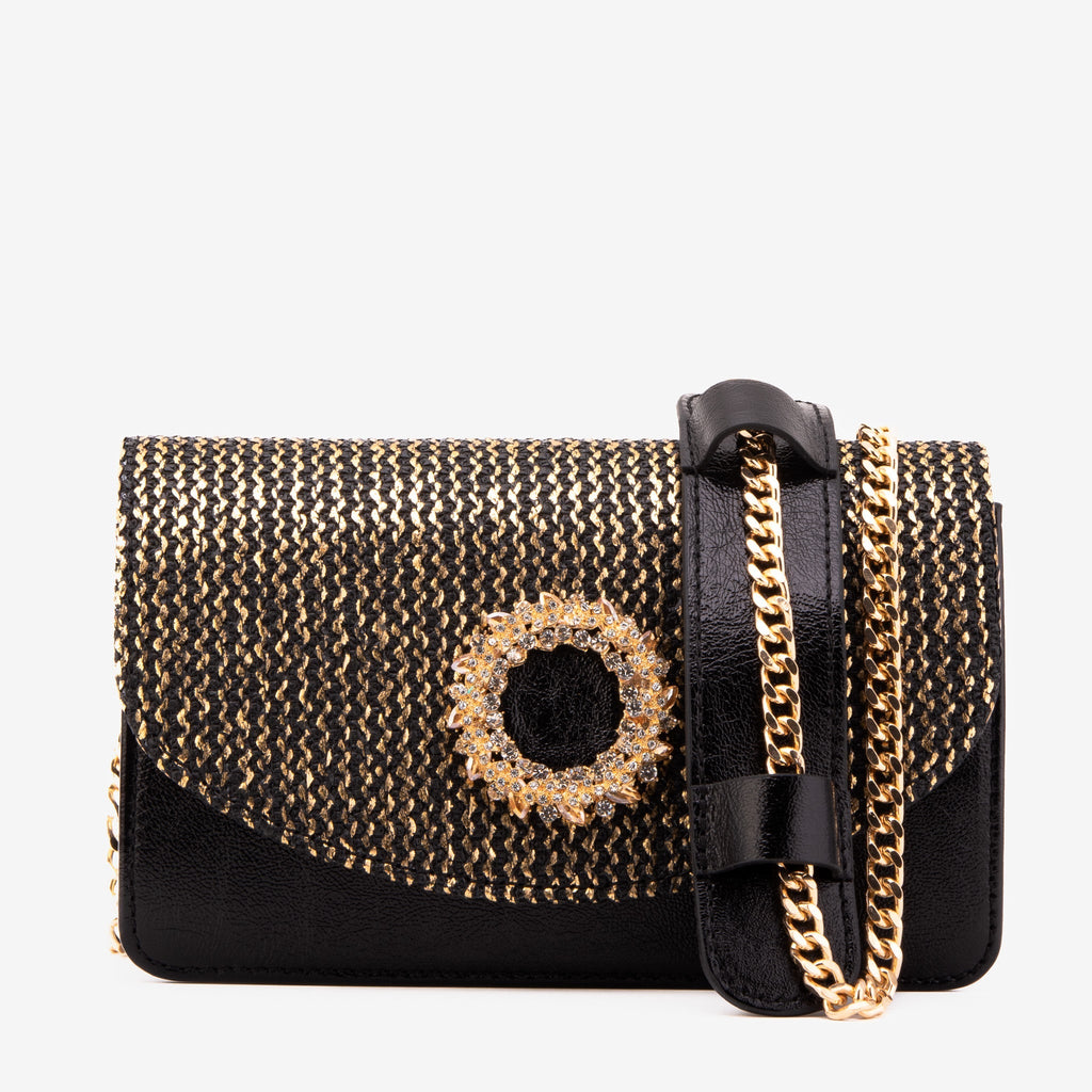 The Valencia Black & Gold Handbag - Che Cose Belle
