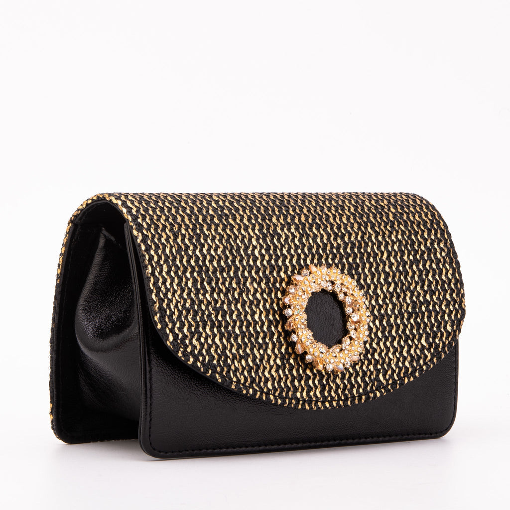 The Valencia Black & Gold Handbag - Che Cose Belle