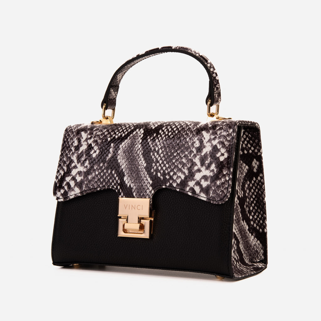 The Venezia Black Leather Handbag - Che Cose Belle