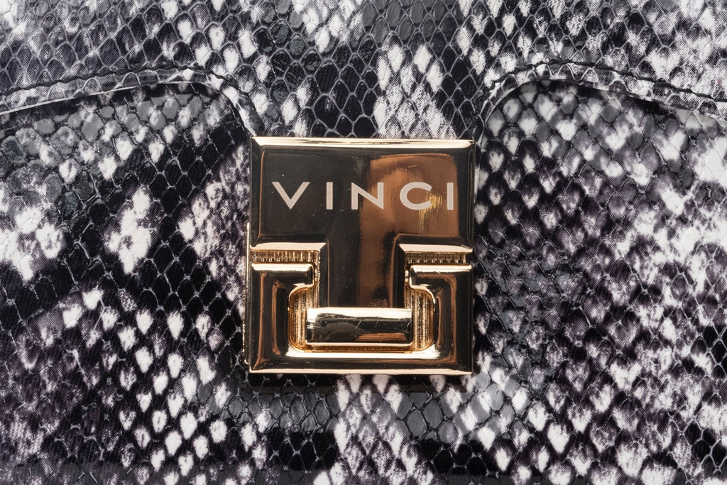 The Venezia Black & White Leather Handbag - Che Cose Belle