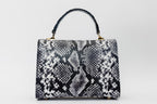 The Venezia Black & White Leather Handbag - Che Cose Belle