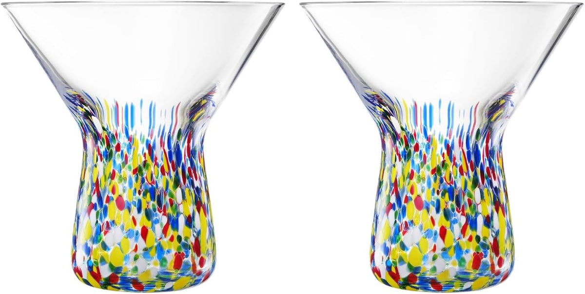 The Wine Savant Stemless Martini Glasses Hand Blown - Set of 2 Clear - Che Cose Belle
