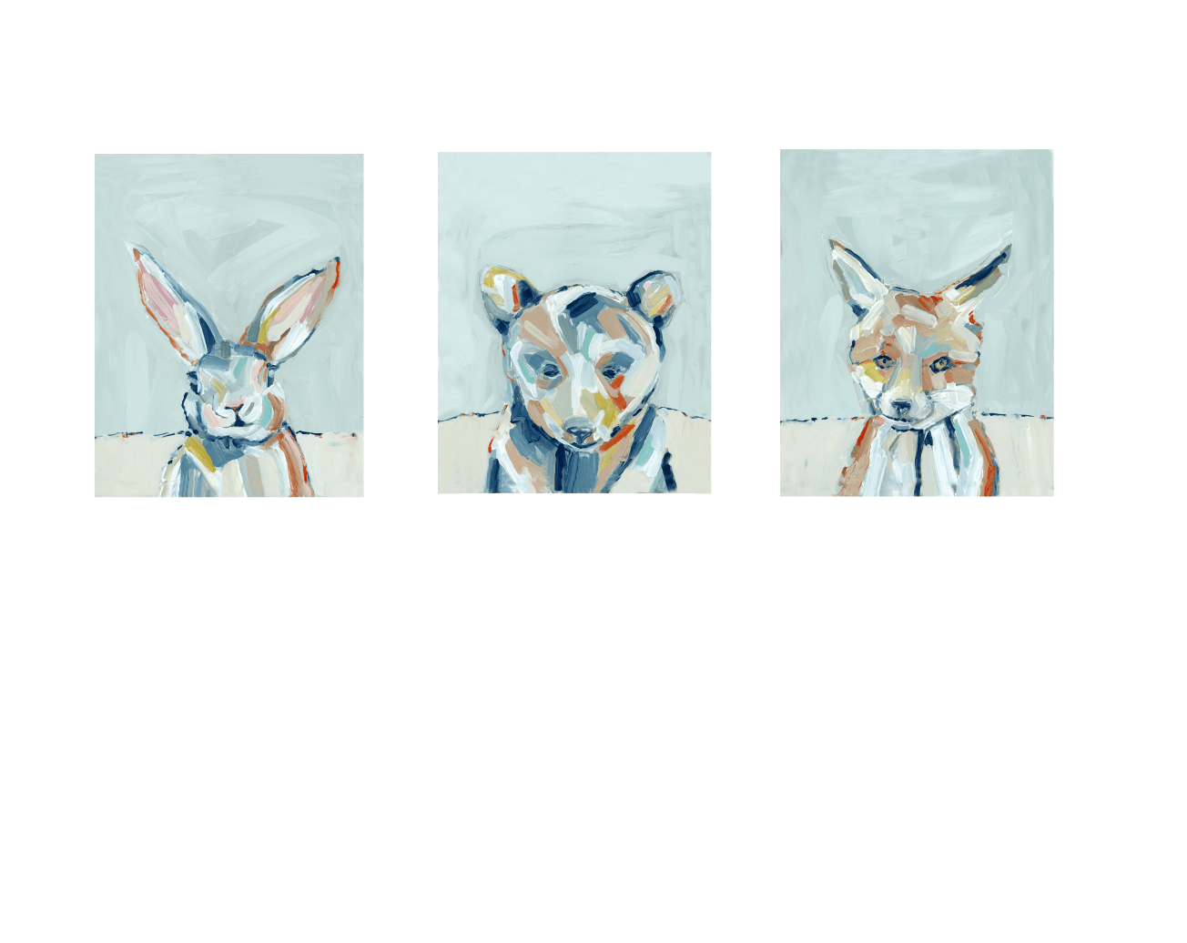 The Woodlands Fox Bear Bunny Fine Art Prints - Che Cose Belle
