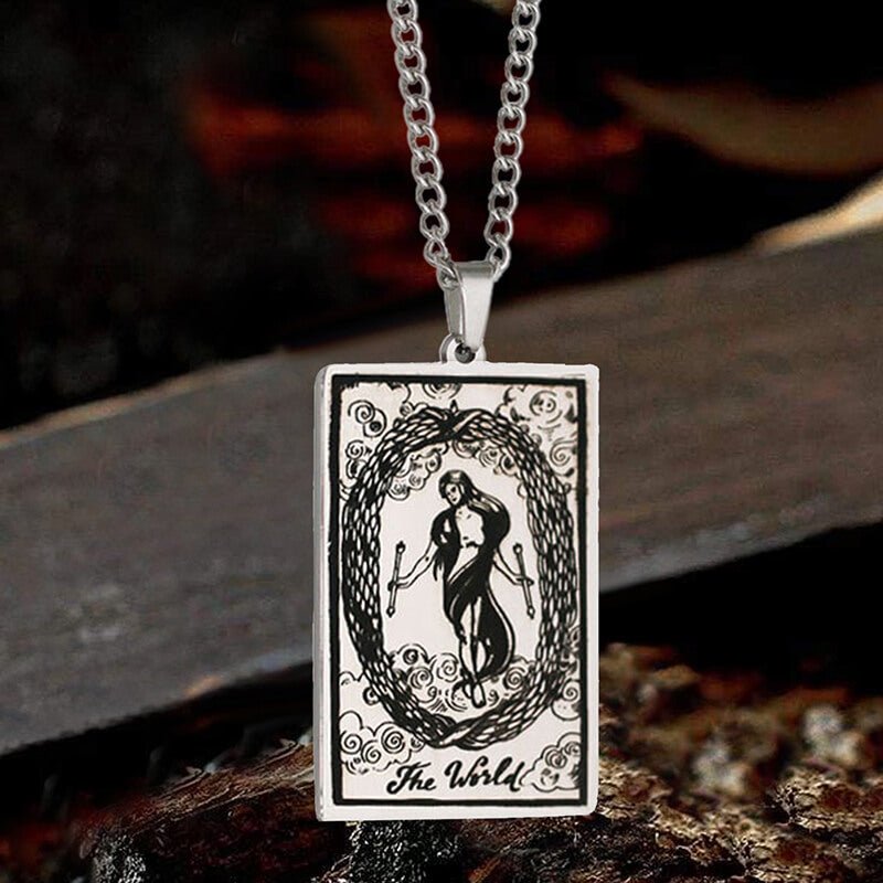 The World Major Arcana Tarot Stainless Steel Necklace - Che Cose Belle