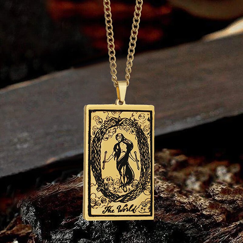The World Major Arcana Tarot Stainless Steel Necklace - Che Cose Belle