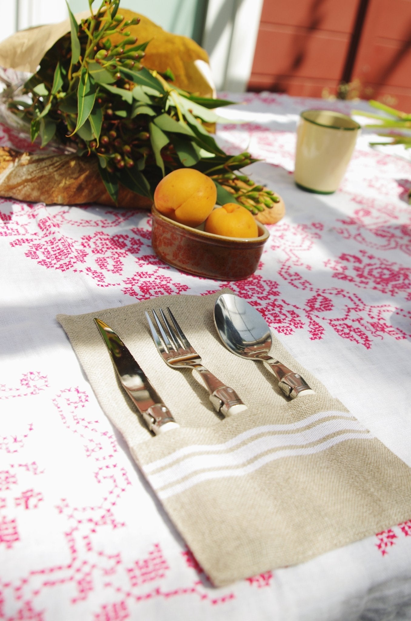 Thieffry Belgian Linen Utensil Holder, White - Che Cose Belle
