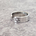 This too is for the Best Hebrew Star of David Open Back Thin Band Ring - Che Cose Belle
