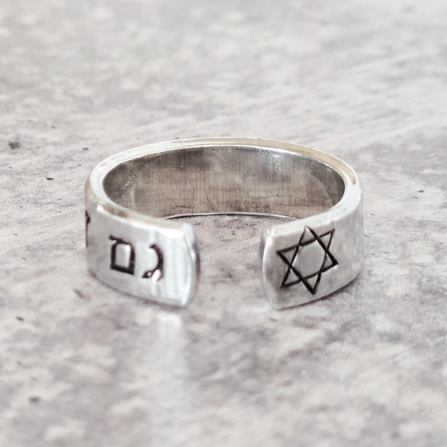 This too is for the Best Hebrew Star of David Open Back Thin Band Ring - Che Cose Belle