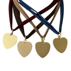 Three Strand Bronze Suede Necklace With Heart Pendant - Che Cose Belle