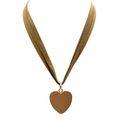 Three Strand Bronze Suede Necklace With Heart Pendant - Che Cose Belle