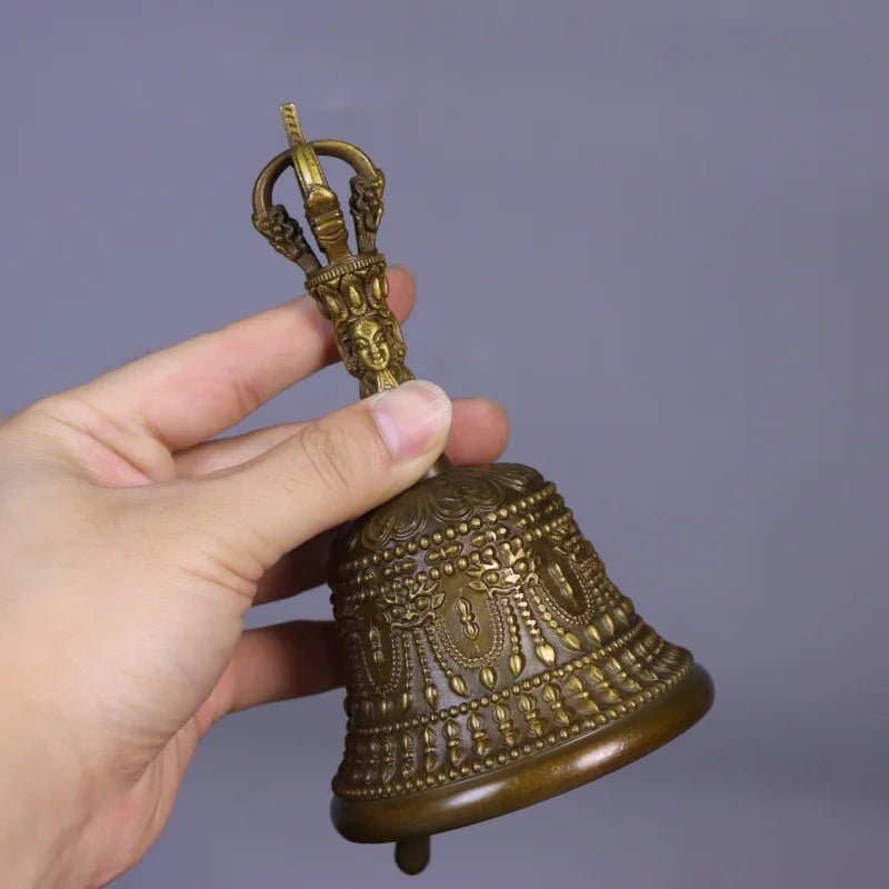Tibetan Brass Handbell Vajra Buddhist Singing Bell - Che Cose Belle