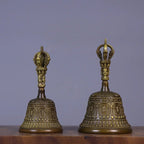 Tibetan Brass Handbell Vajra Buddhist Singing Bell - Che Cose Belle