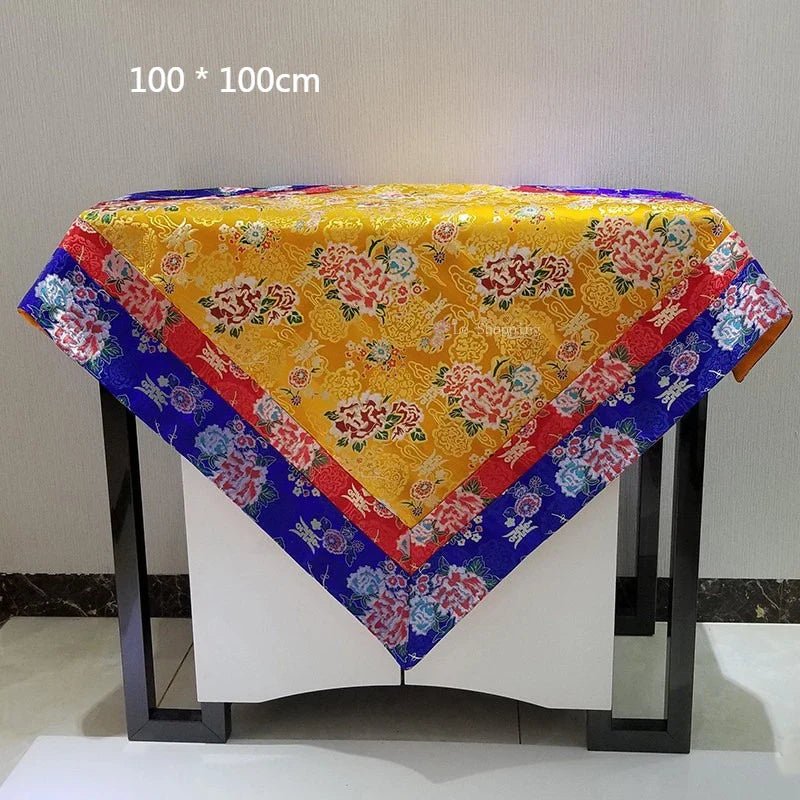 Tibetan-Style Thickened Altar Cloth – 100×100cm Decorative Table Cover - Che Cose Belle