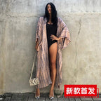 Tie-Front Printed Cardigan Beach Dress ¨C Bikini Cover-Up, Vacation Sun Protection Kimono Dress - Che Cose Belle