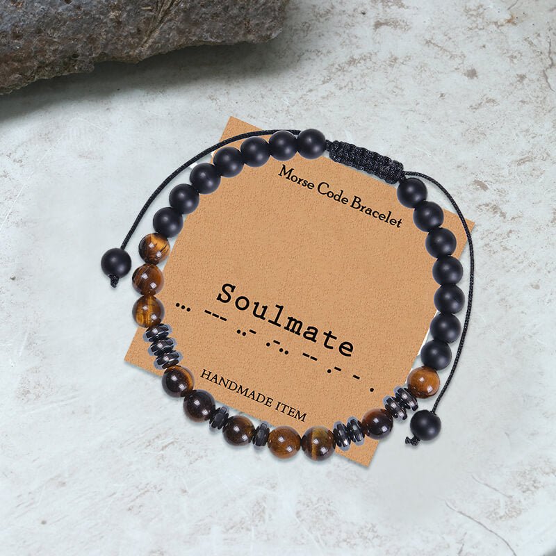 Tiger Eye Morse Code Beads Bracelet - Che Cose Belle