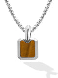 Tiger Eye Square Pendant Necklace - Che Cose Belle