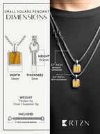 Tiger Eye Square Pendant Necklace - Che Cose Belle